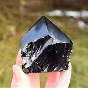 Piedra de Obsidiana Negra Natural de Alta Calidad, Base de Piedra Cruda, Punta de Cristal Pulida, Amuleto del Amor, Decoración del Hogar, Piedra Curativa Feng Shui - Product Image 6