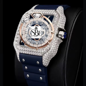 Reloj de Pulsera de Cuarzo con Cristal de Zafiro y Diamantes, Resistente al Agua, Cronógrafo, Cuadrado, de Acero Inoxidable, en Colores Rosa y Azul, Gran Venta 2025 - Product Image 2
