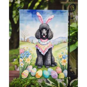 Multicolor <b>Easter</b> <b>Egg</b> <b>Hunt</b> Garden Flag Banner Black Poodle Decorative Yard Artwork for Patio and Flower Beds - Product Image 3