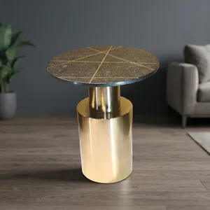 Modern Metal Coffee <b>Table</b> with Marble <b>Top</b> Durable Eco-Friendly Minimalist Design Living Room Furniture - Product Image 4