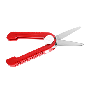 Tijeras de belleza mini de la mejor calidad, mango de plástico rojo, plegables, para uso escolar, para niños - Product Image 6