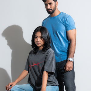 Quick dry Mens and womens t shirt, short sleeve acid wash unisex round neck regular fit oversized <b>tshirt</b> made in Bangladesh - Product Image 3