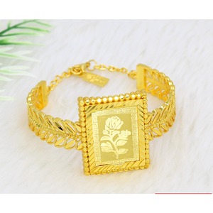 Suministros de joyería para mujer, joyería de lujo, chapado en oro, conjunto de joyería nupcial para boda, Pulsera, Pulseras de joyería de Dubái - Product Image 3