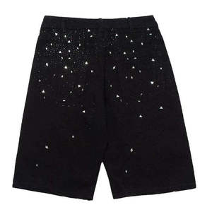 Pantalones Cortos Bermuda de Mezclilla Negros para Hombre, Precio al por Mayor Personalizado, Patrón Geométrico, Cintura Elástica Alta, Secado Rápido, Estilo Casual 2026 - Product Image 3