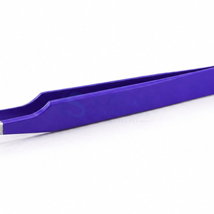 Pinzas Profesionales para Pestañas con Punta Curva Morada, Acero Inoxidable, para Extensiones de Pestañas de Volumen, Aplicación de Precisión y Salón de Belleza - Product Image 2