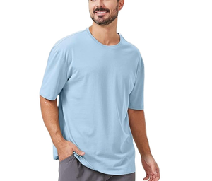 T-shirt en coton épais pour homme OEM, couleur unie, tee-shirt vierge, logo personnalisé, manches courtes, streetwear basique, qualité supérieure - Product Image 3