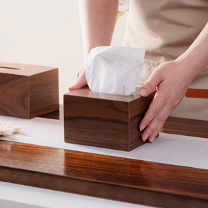 Caja de pañuelos de madera de nogal premium para restaurante, oficina, hotel, para almacenamiento de papel - Product Image 5