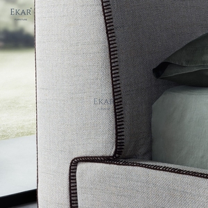 <span class=keywords><strong>Letto</strong></span> Moderno Minimalista <span class=keywords><strong>con</strong></span> Testiera Bassa, Elegante Struttura Imbottita per Camera da <span class=keywords><strong>Letto</strong></span>, Hotel o Appartamento - Product Image 4