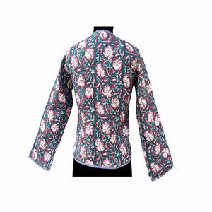 Chaqueta de Forro Polar para Mujer, con Botones, Acolchada a Mano, Transpirable, con Estampado Floral, Reversible, de Algodón Grueso, para Niñas, a Excelente Precio - Product Image 5
