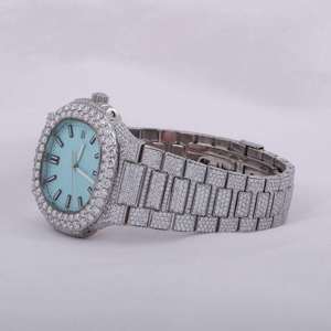 High Quality Automatic Handmade Custom Full <b>Iced</b> <b>Out</b> Stainless Steel Hip Hop Moissanite Diamond <b>Watch</b> for Wholesale Price - Product Image 3