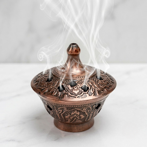Custom OEM Handcrafted Metal <b>Incense</b> <b>Burner</b> Antique Copper Resin Censer Charcoal <b>Cone</b> Holder Home Fragrance Bulk Supplier - Product Image 3