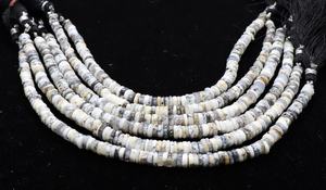 Perles Heishi en opale dendrite naturelle, perles en opale gemme, perles en opale dendrite en forme de pneu pour la fabrication de bijoux, perles de pierres précieuses en vrac - Product Image 4