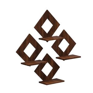 Modern Diamond Shaped Wooden <b>Floating</b> <b>Wall</b> Shelf Set Decorative <b>Wall</b> Mounted Display <b>Shelves</b> Home Decor - Product Image 6