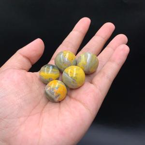 20 mm Yellow Gray Jasper <b>Sphere</b> Natural Indonesian Stone Polished Mini Crystal <b>Ball</b> - Product Image 1