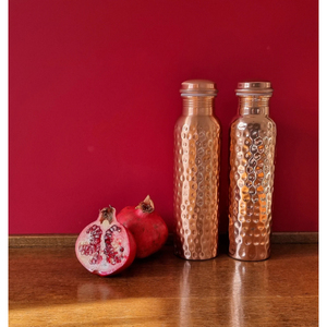 Wholesale Double Wall High Quality Top Selling Leak Proof and Jointless Hammered Copper Water Bottle for Yoga Gym Office School - Product Image 6