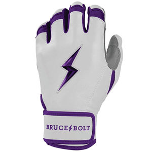 BRUCE-<b>BOLT</b> WHITE-OUT Premium Quality 0.09mm Cabretta Leather Batting Gloves Padded Ambidextrous Short Cuff <b>Hook</b> Loop Closure - Product Image 4