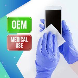 Gants en nitrile bleu clair OEM sans poudre Malaisie 3,0 g 240 mm Gants jetables - Product Image 1