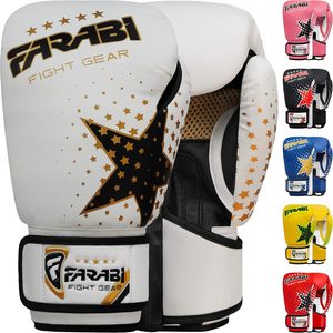 Guantes de Boxeo Farabi para Niños al por Mayor, de Cuero PU, con Logotipo Personalizado, para Entrenamiento y Sparring, con Cierre de Velcro, Premium, Medios Dedos - Product Image 1