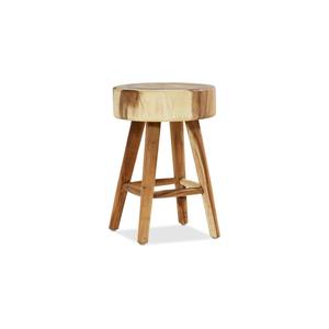 Modern Wooden Dining <b>Stool</b> With Round <b>Seat</b> And Trestle Legs Minimalist Design Stable Home Furniture For Indoor Use - Product Image 3