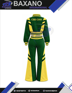 Ensemble de survêtement vert et jaune pour femmes Chi Eta Phi, manches longues, demi-zip, cordon de serrage, pantalon de jogging, tenue sportive décontractée - Product Image 5