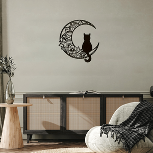 CIFbuy Decorazione Murale a Forma di Gatto Crescente in Stile Bohémien, Arte in Metallo per Arredamento Casa a Tema Animali Domestici, Regalo Natalizio con Servizio di Ritiro - Product Image 4