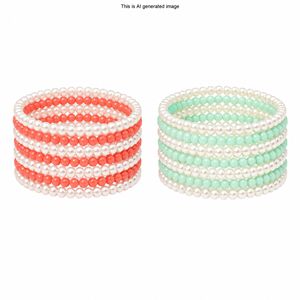 Handmade Beaded <b>Bracelet</b> for Women Pearl Crystal <b>Stretch</b> <b>Bracelet</b> Fashion Jewelry Gift for Girls Daily Wear Accessory - Product Image 1