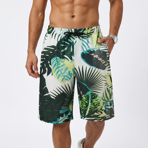 <b>Men's</b> Print Board <b>Shorts</b> Quick Dry Mid Waist Drawstring Casual <b>Swim</b> Trunks Green Black <b>Patterned</b> Polyester - Product Image 5
