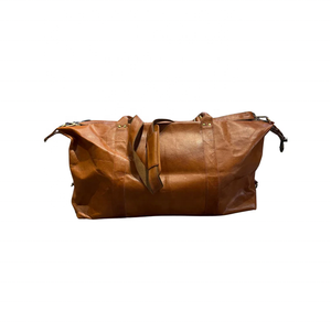 Sac de voyage vintage en cuir de chèvre véritable, sac de week-end élégant avec fermeture à glissière - Product Image 5