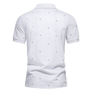 Polo Negro Moderno para Hombre con Estampado de Letras, Manga Corta, Diseño Informal de Punto Antiarrugas - Product Image 6