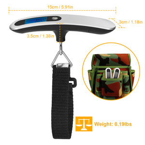 Bilancia per bagagli portatile da 50kg 10g LCD digitale appesa bilancia elettronica per viaggi e uso domestico - Product Image 1