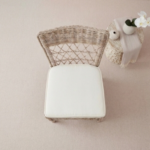 Handmade Durable Eco-Friendly Natural Rattan <b>Dining</b> <b>Chair</b> <b>Rustic</b> Design Armless Seat Soft Polyester Cushion - Product Image 5