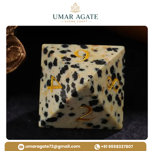 Best Quality Hot Sale Natural Dalmatian Jasper Stone <b>Dice</b> Set 7 Pcs Custom Logo Wholesale - Product Image 3