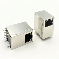 Connecteurs RJ45 Femelle 8 Positions Personnalisés à Port Unique, Blindés, avec Transformateur LED, Conformes RoHS, à Soudure/Pression