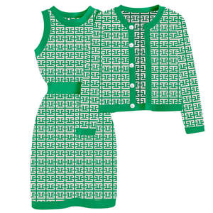 Fabricante de Suéteres, Conjunto de Cárdigan Personalizado para Mujer, Cárdigan de Hermandad, Conjunto de Suéter Elegante de 2 Piezas para Damas - Product Image 1