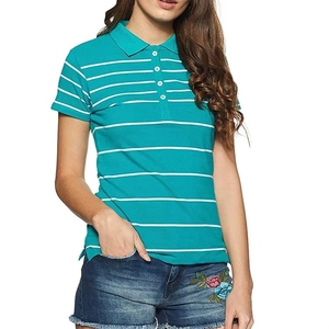Polo pour femme à manches courtes respirant, coupe ajustée, décontracté, pour usage extérieur, léger, confortable, en coton doux, hauts décontractés - Product Image 1
