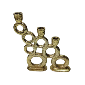Ensemble de 2 porte-bougies coniques en métal finition dorée, bougeoirs en métal pour mariage, Noël, décoration de la maison, style nordique - Product Image 6