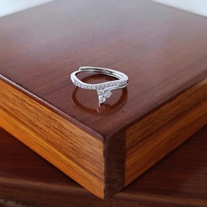 925 <b>Sterling</b> <b>Silver</b> Butterfly Diamond Cute Geometric Minimalist <b>Ring</b> Women Elegant <b>Adjustable</b> Gift Daily Wear Fine - Product Image 3