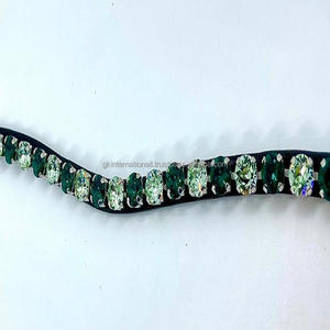 Banda para la frente de cuero con forma de onda, cristales OUND de cristal de diamante mega Bling para brida en full COB a precio al por mayor - Product Image 3