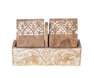 Sous-verres en bois au design bohème élégant et tendance, faits à la main, lavables, forme personnalisable, non toxiques, pour la maison, la cuisine, les tasses à thé - Product Image 6