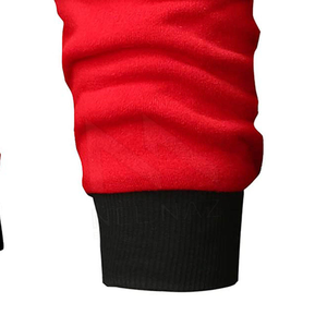 Suéter Casual de Punto para Hombre, Cuello Redondo, Manga Raglán con Bloques de Color Negro y Rojo, Corte Regular, Manga Larga, para Otoño - Product Image 3