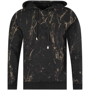 Sweat à capuche personnalisé pour homme, noir, effet délavé, en molleton de coton vieilli, style streetwear décontracté - Product Image 3