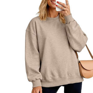 100% Cotton Women Pullover Sweatshirt Soft Fleece Lined Ribbed Cuffs Wholesale OEM ODM Custom Logo Factory - Product Image 4