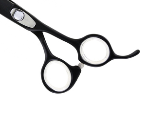 Ciseaux de coiffure professionnels OEM personnalisés pour la coupe et l'éclaircissement des cheveux, entièrement noirs, en acier inoxydable, pour barbier, ultra-affûtés - Product Image 6
