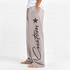 Men Wide Leg Jogger Pants Custom Cotton Fabric <b>Oversized</b> <b>Sweatpants</b> Casual Streetwear Trousers Custom Logo - Product Image 3
