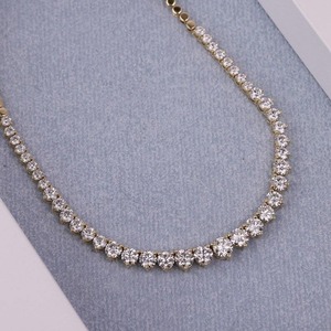 Women's 18K Gold Filled Moissanite <b>Tennis</b> <b>Necklace</b> Round Brilliant Cut Prong Setting Classic Box Chain Everyday Wear <b>Necklace</b> - Product Image 5