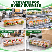 Boîte d'emballage en plastique transparent recyclé sur mesure, contenants alimentaires jetables pour sushis, salades, gâteaux