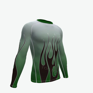 T-shirt Rash Guard de Compression Respirant à Manches Longues pour Homme, Vente Directe Usine, Spandex/Polyester 160g, Entraînement, Logo Personnalisé - Product Image 5