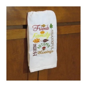 Cute Christmas <b>Tree</b> <b>Light</b> Decorated Embroidered Design Eco Friendly Biodegradable Best Quality At Low Price Custom Dish Towels - Product Image 3