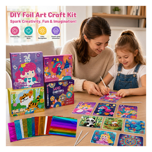 Kit d'art DIY en feuille métallique pour enfants, ensemble de création d'autocollants et d'images, cadeau éducatif créatif, fournitures pour la classe et les fêtes - Product Image 3