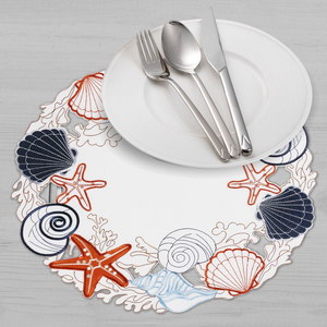 Sous-verre brodé de perles papillon en toile durable de 300 mm de diamètre, fait main, support de tasse en perles de rocaille, accessoire de table coloré - Product Image 4